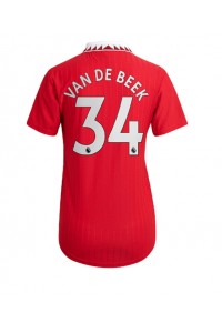 Fotbalové Dres Manchester United Donny van de Beek #34 Dámské Domácí Oblečení 2022-23 Krátký Rukáv
